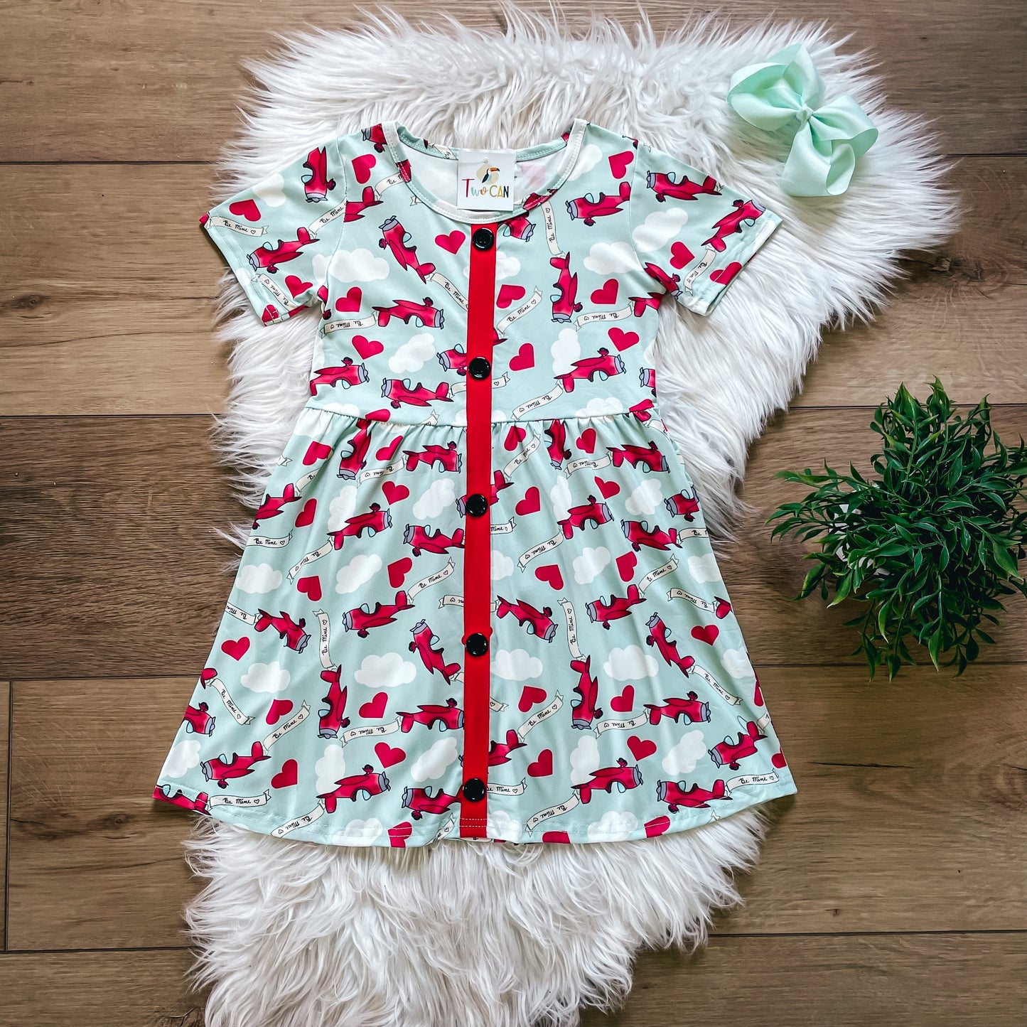 Be Mine Red Baron's Short Sleeve Dress by TwoCan