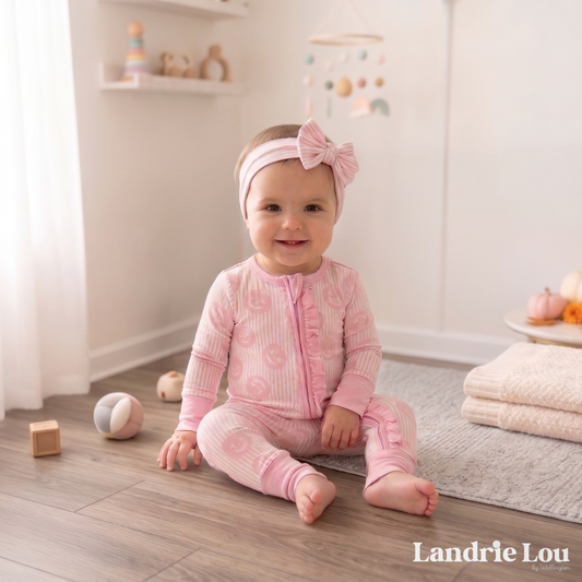 Boo in Pink Zip & Play Romper by Landrie Lou