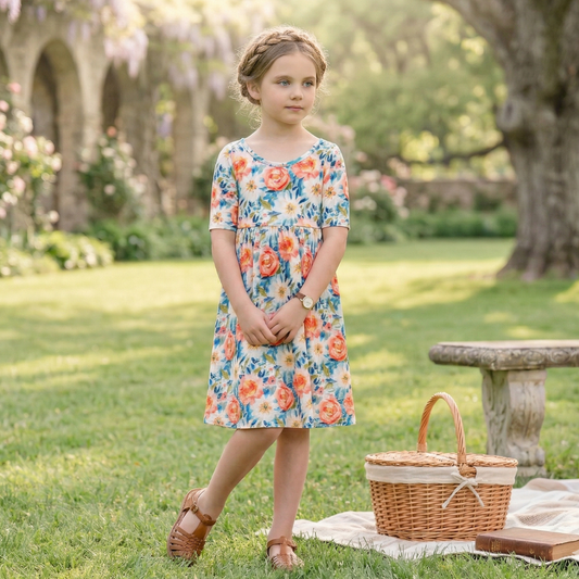 Painted Petals All-Day Twirl Dress by Landrie Lou