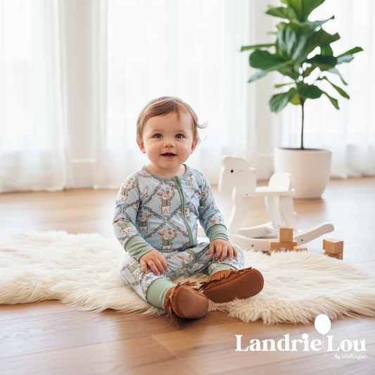Hop & Toss Zip & Play Romper by Landrie Lou