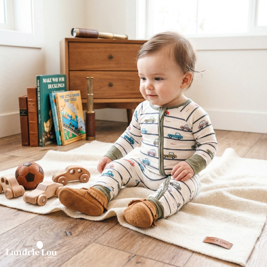 Car Town Zip & Play Romper by Landrie Lou