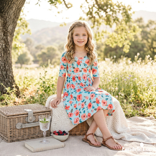 Coral Bloom All-Day Twirl Dress by Landrie Lou