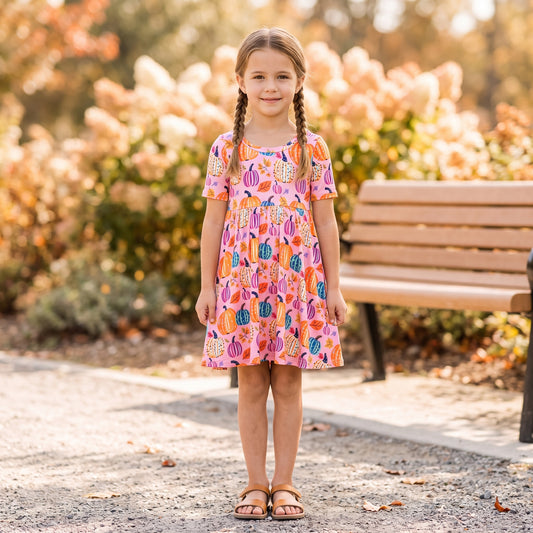Pumpkin Party All-Day Twirl Dress by Landrie Lou