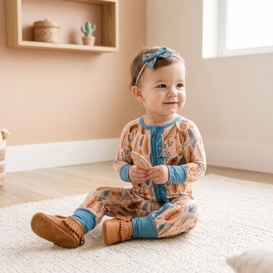 Feathered Dreams Zip & Play Romper by Landrie Lou