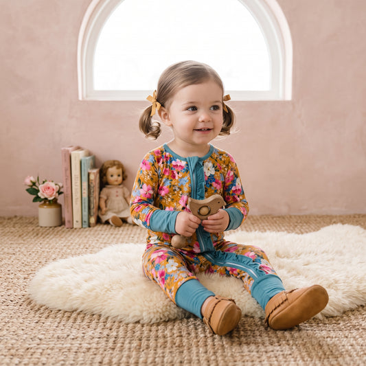 Golden Garden Zip & Play Romper by Landrie Lou (Copy)