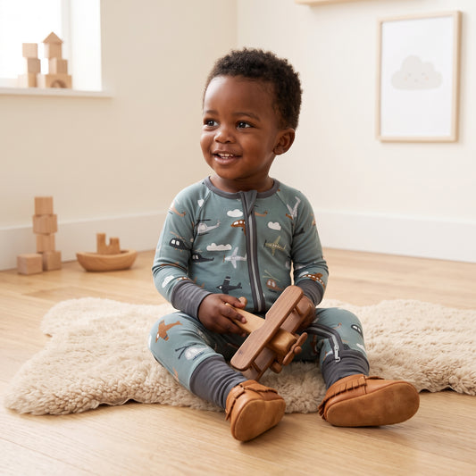 Cloud Cruisers Zip & Play Romper by Landrie Lou