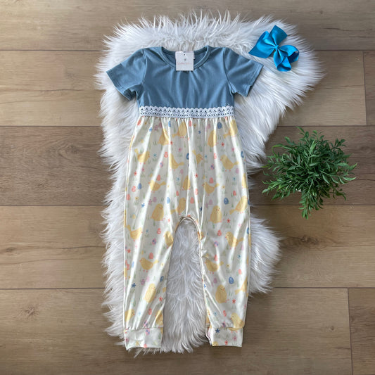 ***Pre-Order*** Easter Chicks Infant Romper by Wellie Kate