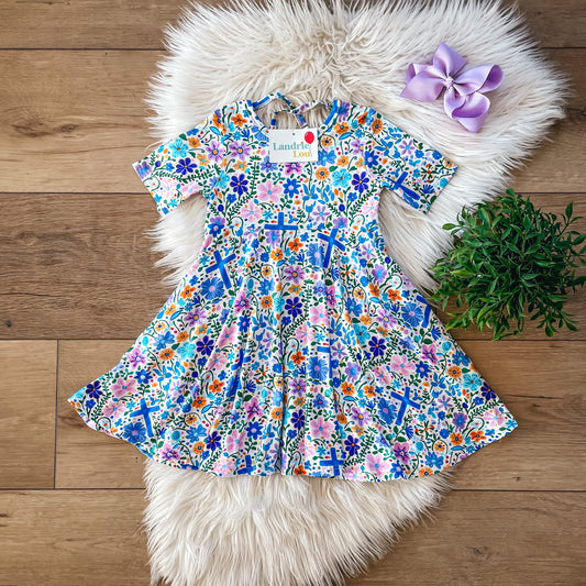 Easter Crosses Twirl Dress by Landrie Lou
