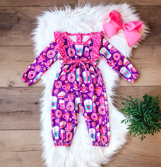 ***Pre-Order*** Latte Love Infant Romper by Wellie Kate