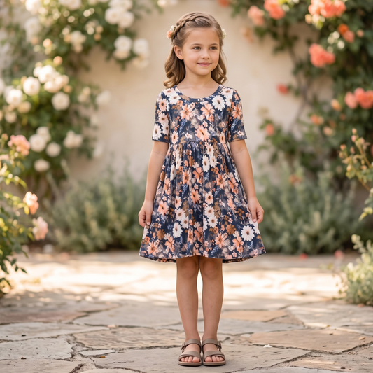 Dusty Petals All-Day Twirl Dress by Landrie Lou