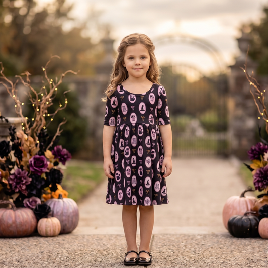 Kitty Picture Frames All-Day Twirl Dress by Landrie Lou